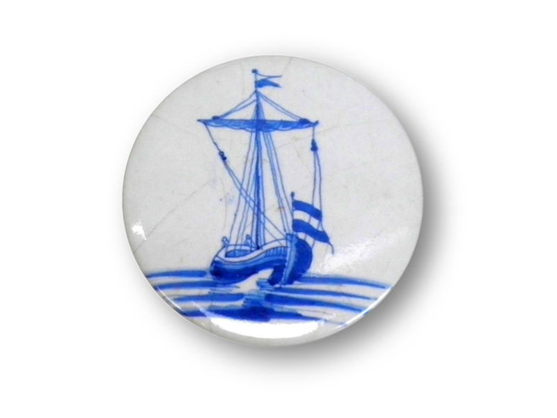 Pocket Mirror W, Ø 60 mm, Delftblue Sailingship