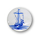Mirror, Ø 60 mm, Delft Blue tile Sailboat