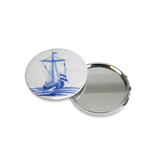 Pocket Mirror W, Ø 60 mm, Delftblue Sailingship