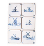 Posavasos, azulejos azules de Delft Mills