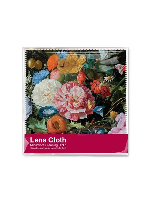 Lens cloth, 15x15 cm, Still life with flowers, De Heem