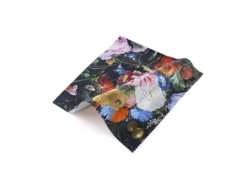 Lens cloth, 15x15 cm, Still life with flowers, De Heem