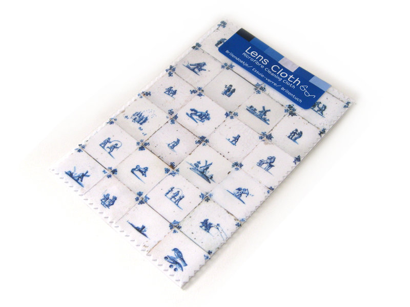 Lens cloth, 10 x 15 cm, Delft blue, Tiles