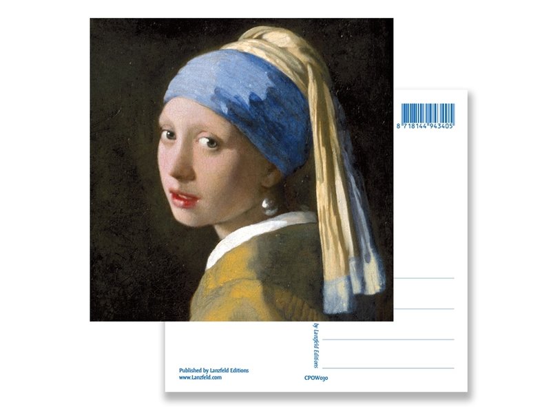 Carte postale, fille avec une boucle d'oreille perle, Vermeer