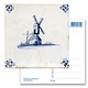 Postal, molino de azulejos azules de Delft