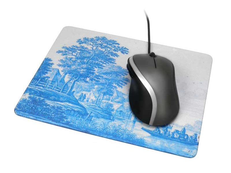 Mouse Pad, Dutch riverside scene,Delftware, c 1670-1690