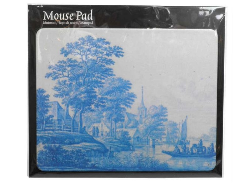 Mouse Pad, Dutch riverside scene,Delftware, c 1670-1690