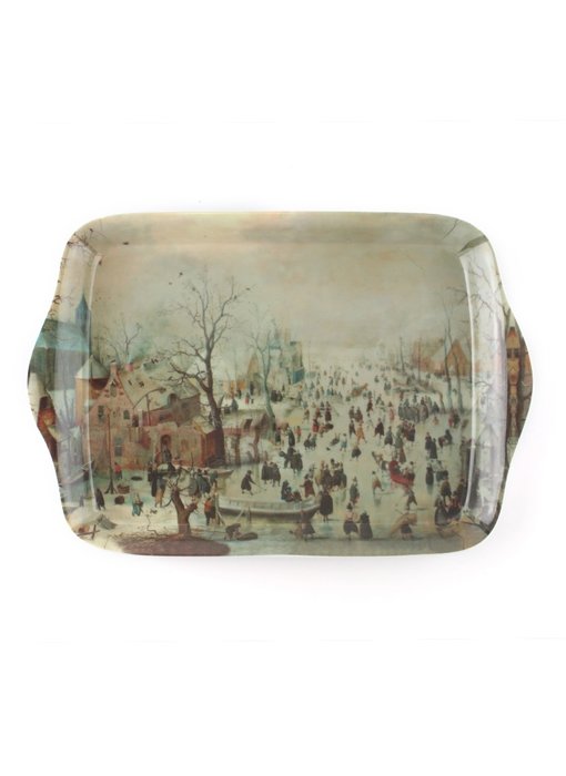 Mini Serviertablett, 21 x 14 cm, Winterlandschaft, Avercamp