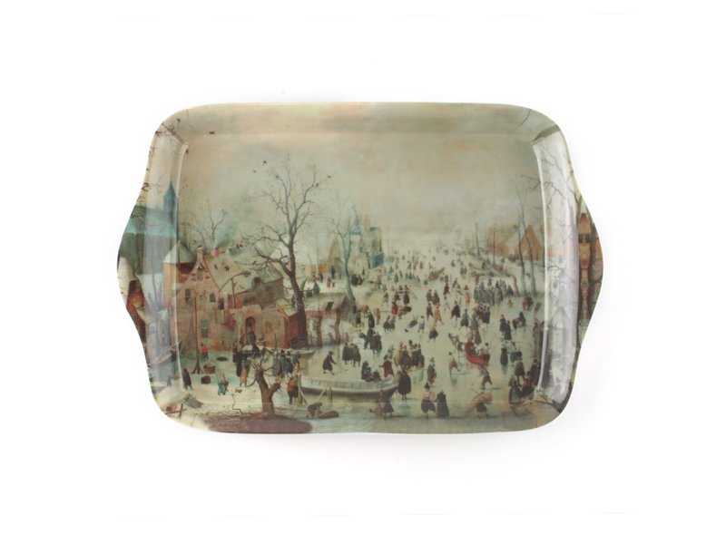 Mini Serviertablett, 21 x 14 cm, Winterlandschaft, Avercamp