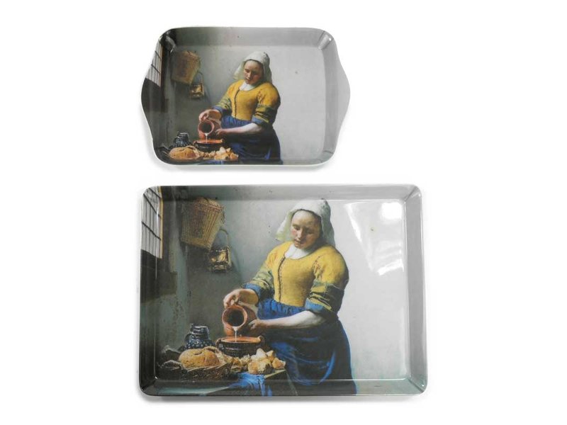 Plateaux de service, Mini mélamine, 21 x 14 cm,Vermeer, la laitière