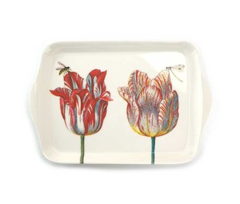 Mini bandeja, 21 x 14 cm, dos tulipanes con insectos, Marrel