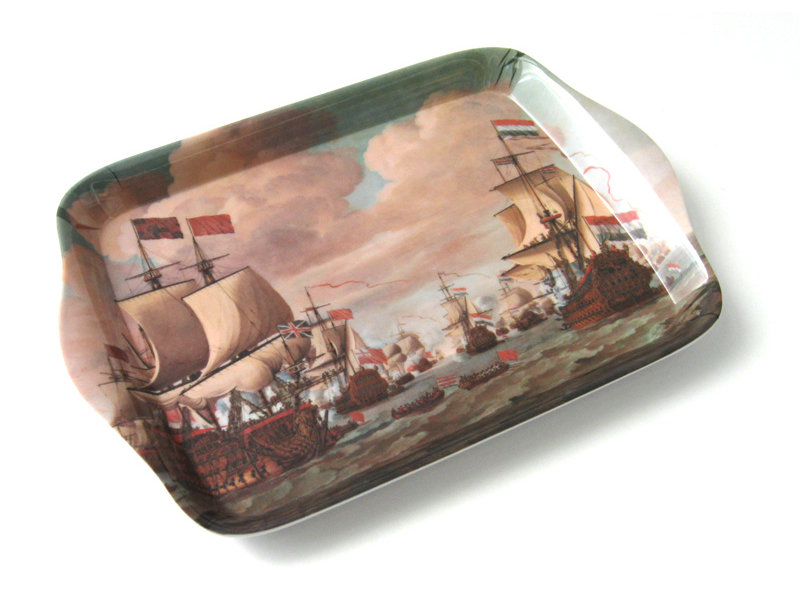 Serving Trays W, Mini Melamine, Ships at Sea, Van der Velde