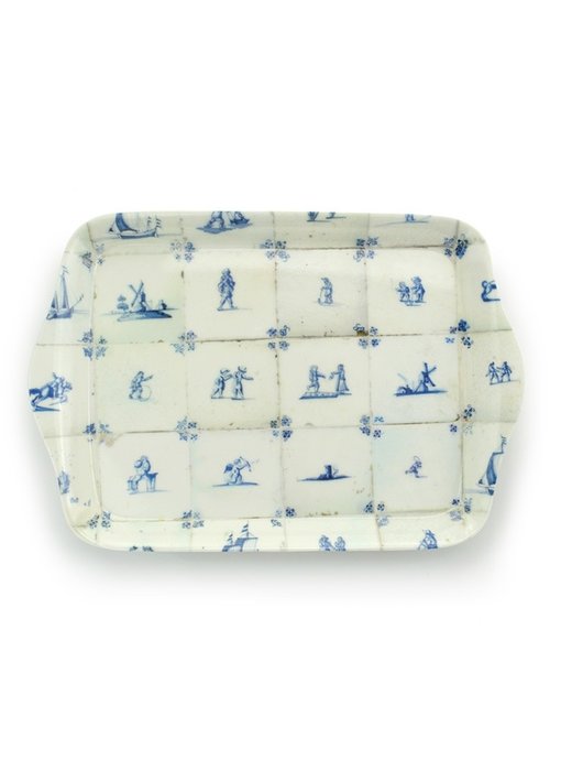 Mini plateau, 21 x 14 cm, Carreaux, Faience de Delft