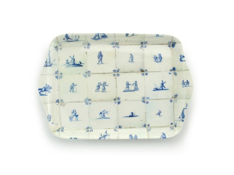 Serving Trays W, Mini Melamine, Delft Tiles, Blue & White