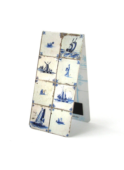 Magnetic Bookmark, Delft Blue tiles