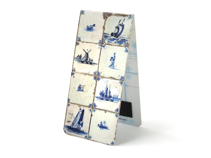 Magnetic Bookmark, Delft Blue tiles