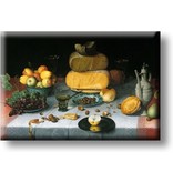 Fridge magnet, Still life with cheeses, Van Dijck