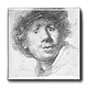Kühlschrankmagnet, Selbstporträt mit überraschtem Aussehen, Rembrandt