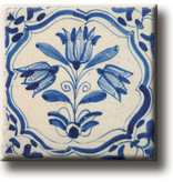 Imán de nevera, azulejo azul de Delft, tulipanes