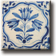 Aimant pour réfrigérateur, carrelage bleu Delft, tulipes