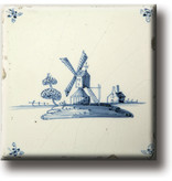 Aimant pour réfrigérateur, carrelage bleu de Delft, moulin