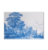 Fridge magnet, Delft blue tile, Dutch landscape