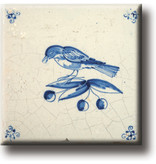 Imán de nevera, azulejo azul de Delft, pájaro
