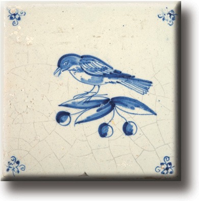 Aimant pour réfrigérateur, carrelage bleu de Delft, tulipe diagonale -  Museum-webshop