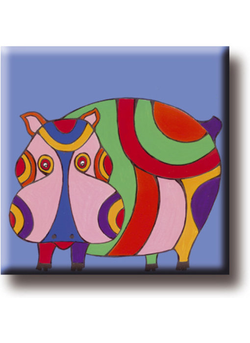 Koelkastmagneet, Hippo, Illustratie