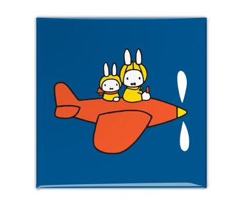 Kühlschrankmagnet, Miffy in einem Flugzeug