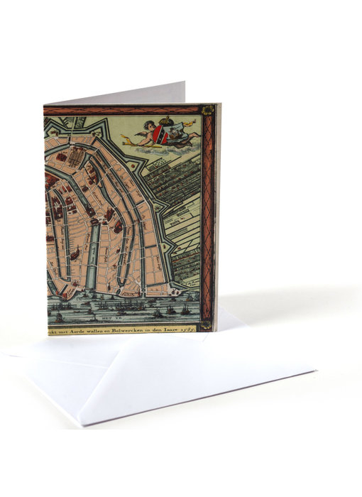 Doble tarjeta, Carte historique Amsterdam 1585