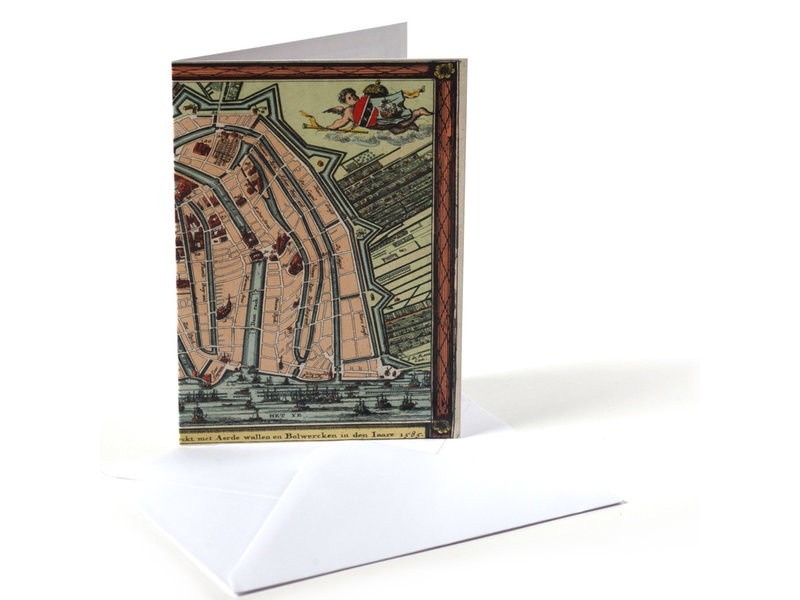 Doppelkarte, historische Karte Amsterdam 1585