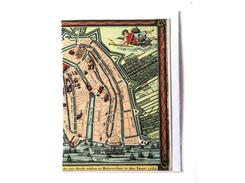 Doble tarjeta, Carte historique Amsterdam 1585