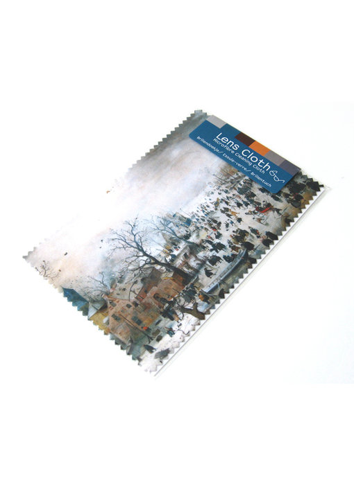 Lens cloth, 10 x 15 cm, Winter landscape with skaters