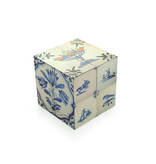 Cubo plegable, azulejos Delft Blue