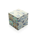 Cubo plegable, azulejos Delft Blue