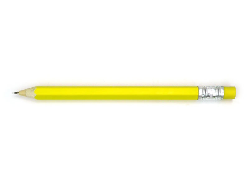 Wooden Mechanical Pencil, W, Yellow