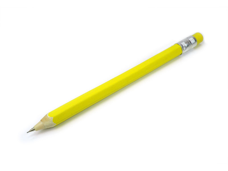 Wooden Mechanical Pencil, W, Yellow