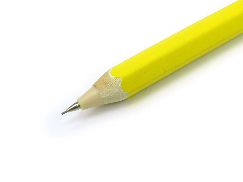 Wooden Mechanical Pencil, W, Yellow