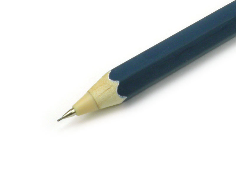 Crayon mécanique en bois, W, bleu