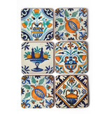 Posavasos, azulejos policromados de Delft Flores, Frutas