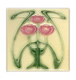 Aimant pour réfrigérateur, carreaux Art nouveau, tulipes, Guimard