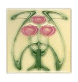 Imán de nevera, Azulejo Art Nouveau, Tulipanes, Guimard