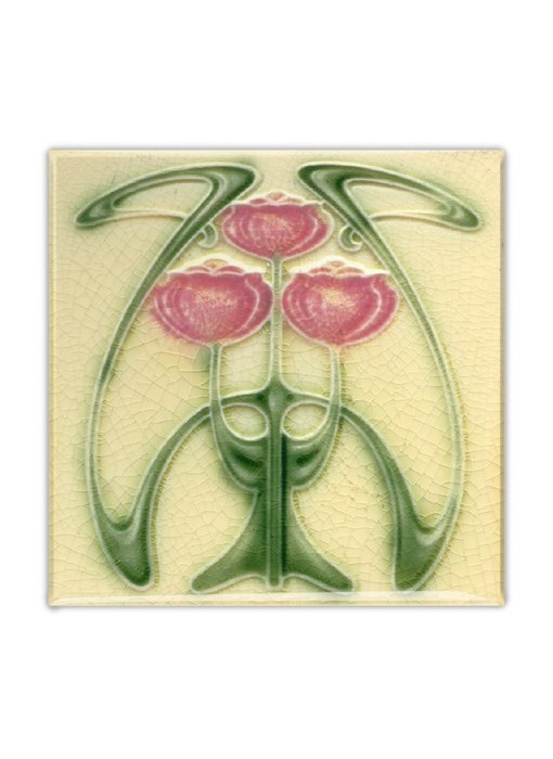 Fridge Magnet, Art Nouveau Tile, Tulips, Guimard