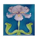 Fridge Magnet, Art Nouveau Tile, Purple Iris