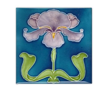 Fridge Magnet, Art Nouveau Tile, Purple Iris