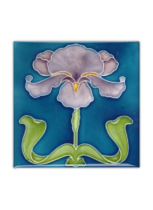 Aimant pour réfrigérateur, carreau Art Nouveau, iris violet