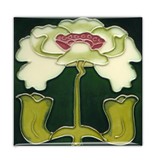 Fridge magnet, Art Nouveau Tile, Flower, Angels, ca 1900