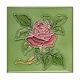 Kühlschrankmagnet, Jugendstilfliese, Rose in Grün