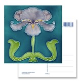 Postal, Art Nouveau, Iris morado